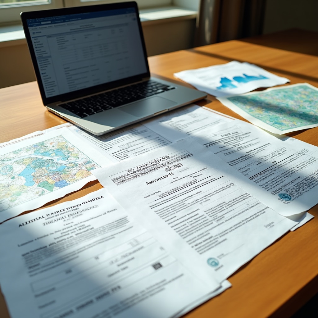 Land verification documents and property registry records